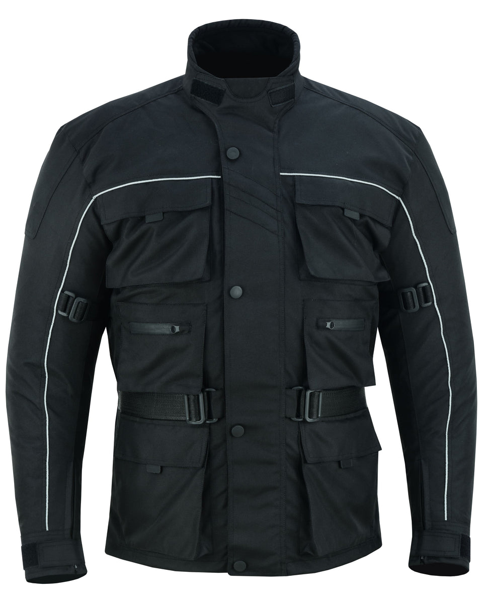 Warrior Gears 6 Pockets Mens Motorcycle Jacket, Textile Racing Motorbi