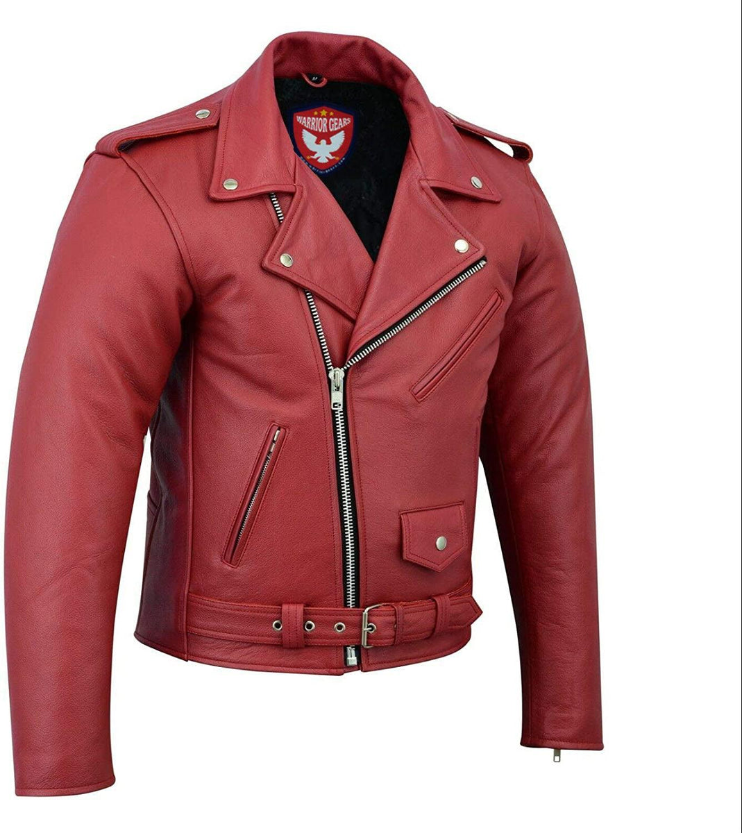 Warrior Gears® Perfecto Marlo Brando Leather Motorcycle Jacket for Men