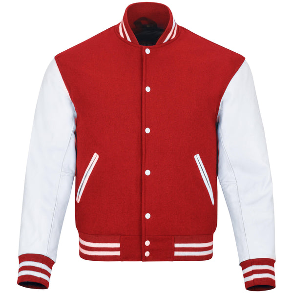ジャケット・アウター Whittell Warrior Virsity Red Jacket 80s Warrior Gears® Varsity Jackets | Pure Wool Real Leather