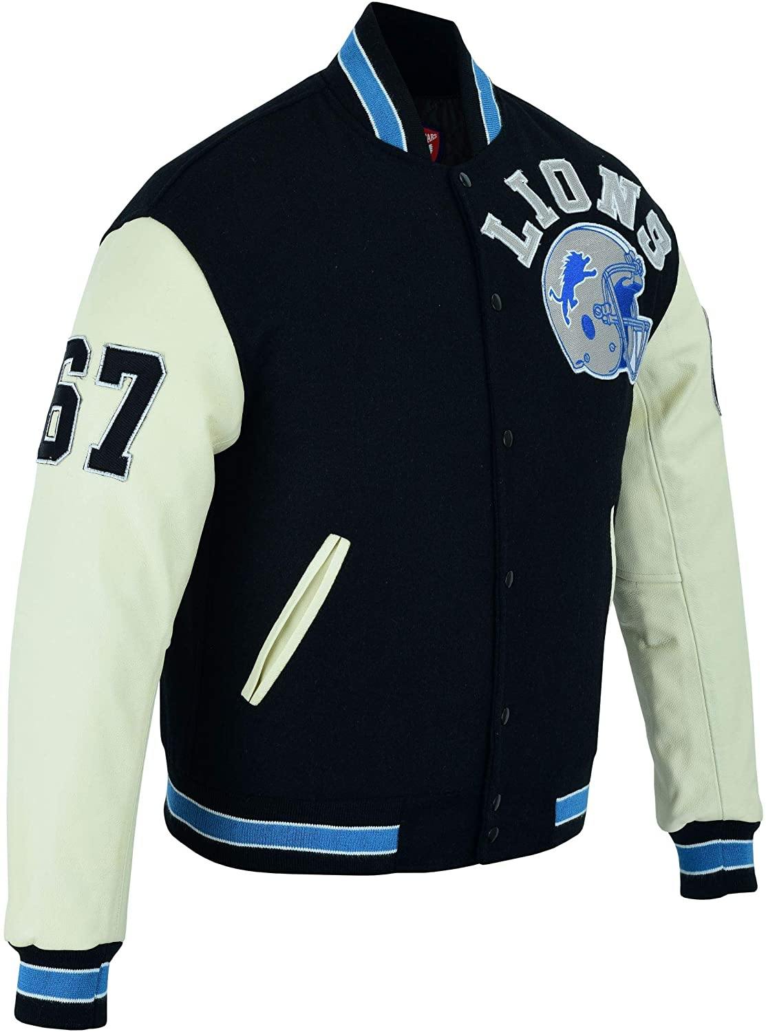 Beverly Hills Cop Axel Foley Detroit Lions Vintage Sports Letterman Jacket  |