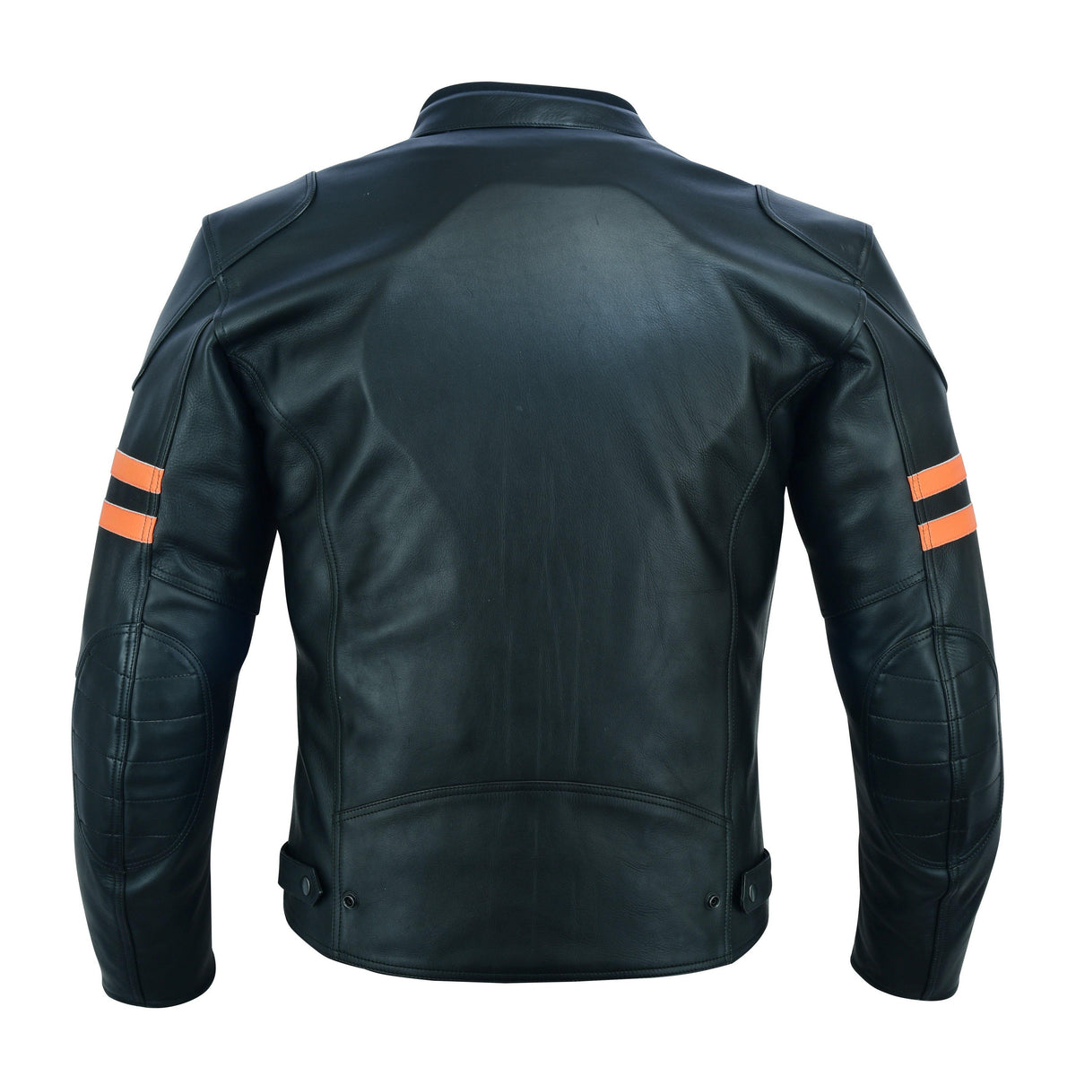 Warrior Gears Leather Motorcycle Jacket for Men | Harley Stripe Style